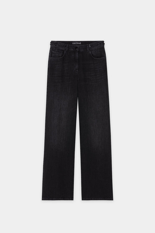 Luisa Cerano Wide Leg Black Denim