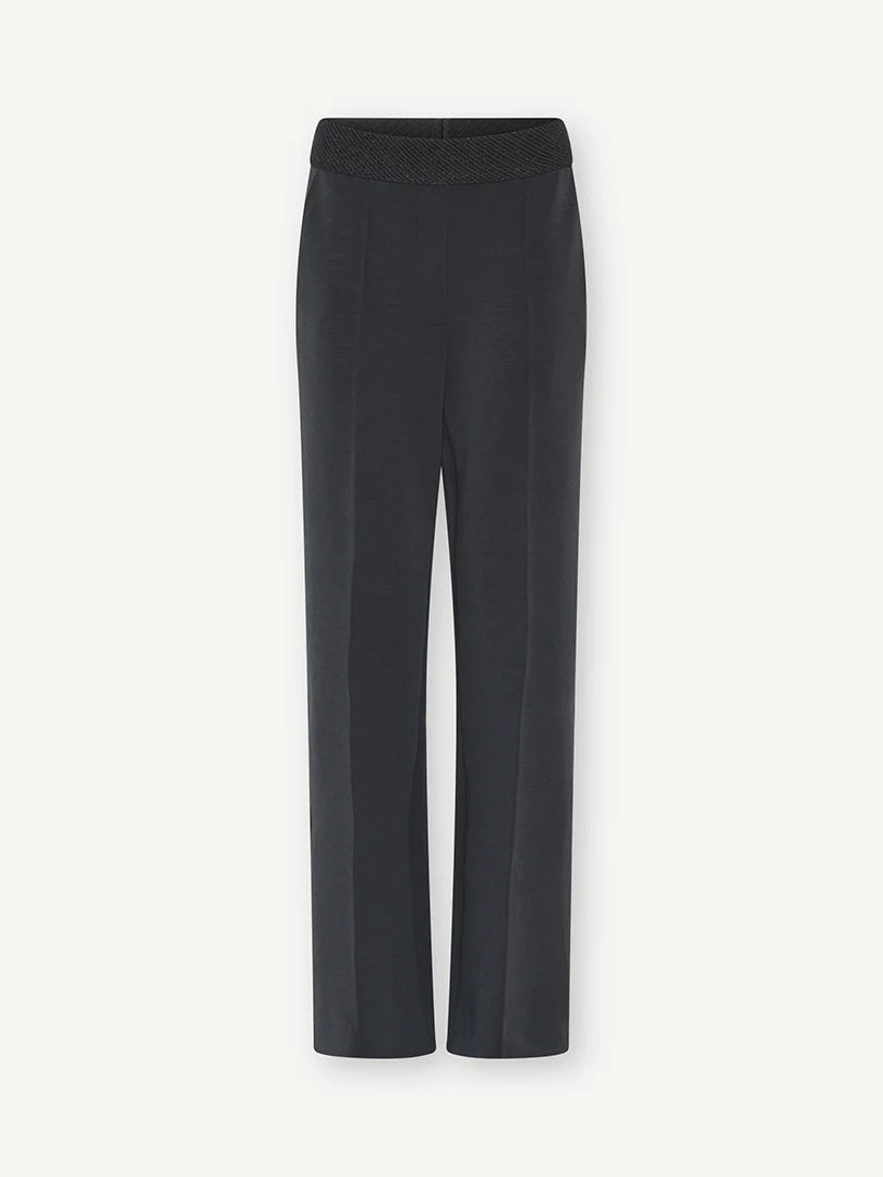 Gustav Magnet Grey Straight Leg Jersey Trousers with Elasticated Waist & Pockets 60032