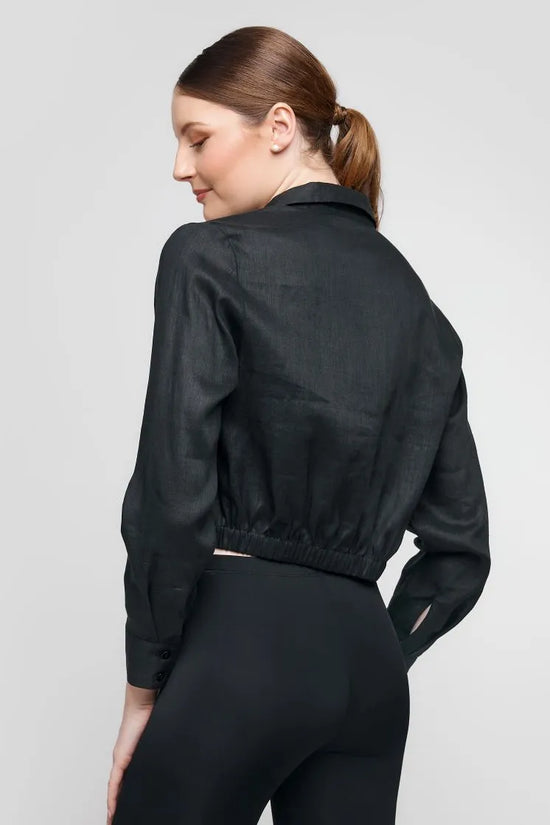 Uchuu black tie front shirt