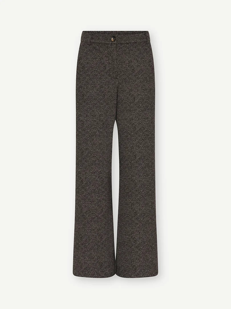 Gustav Brown Tweedy Wide Leg Trousers