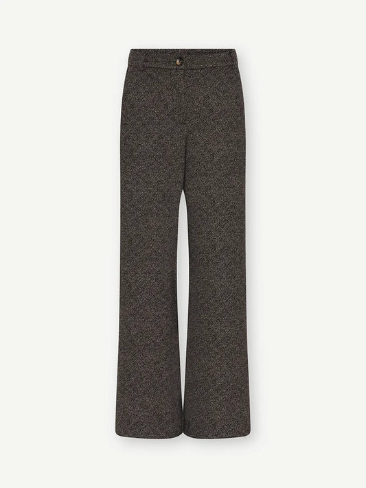 Gustav Brown Tweedy Wide Leg Trousers