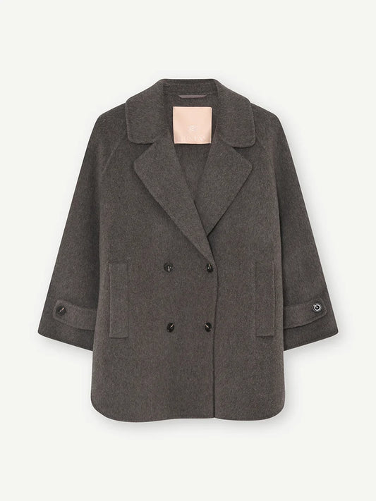 Gustav Chocolate Wool Blend Double Breasted Coat