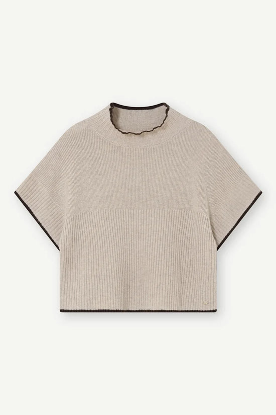 Gustav Latte Ribbed Knit Cape Sweater