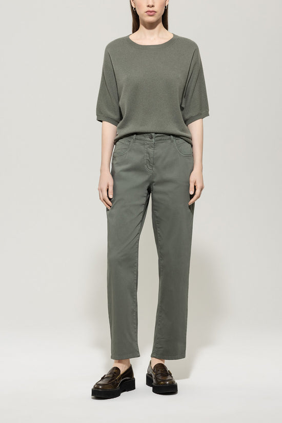 Luisa Cerano high-stretch tapered denim khaki 628803