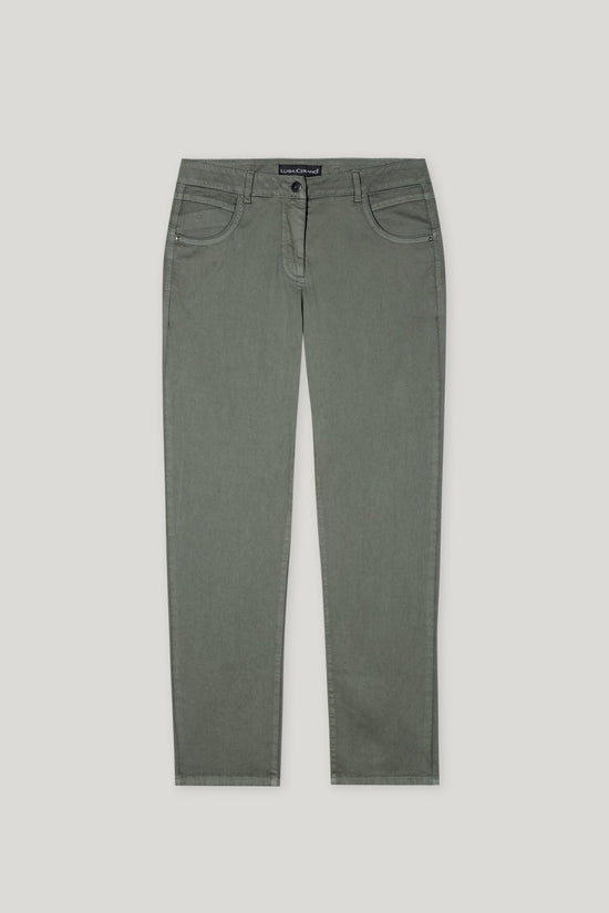 Luisa Cerano high-stretch tapered denim khaki 628803