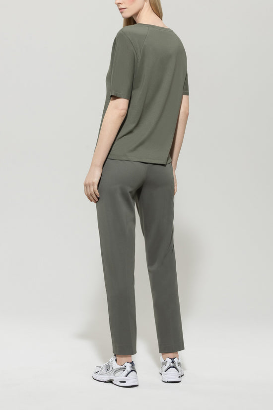 Luisa Cerano tie-waist jersey trouser khaki 628817