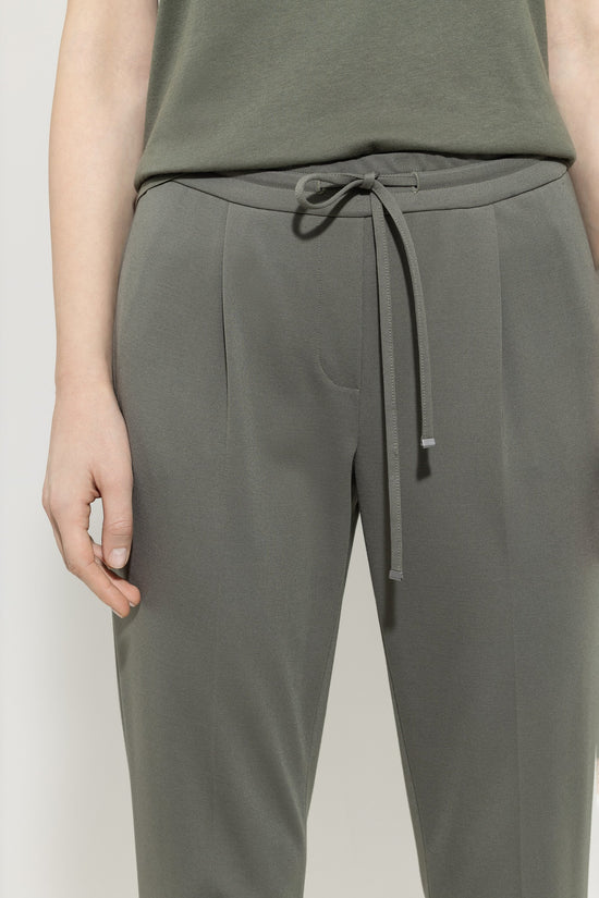 Luisa Cerano tie-waist jersey trouser khaki 628817