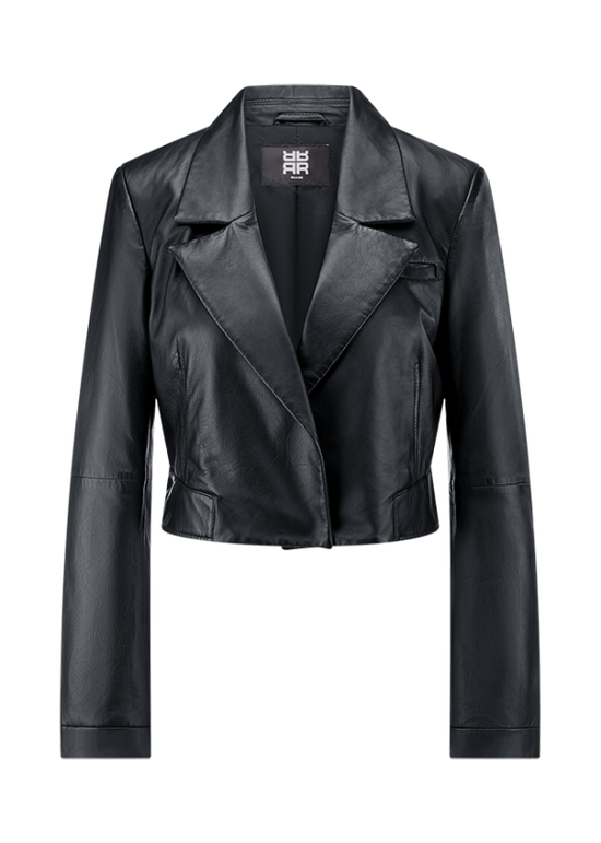 Riani Black Lamb Nappa Leather Jacket 631010