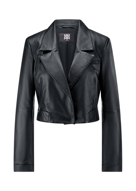 Riani Black Lamb Nappa Leather Jacket 631010