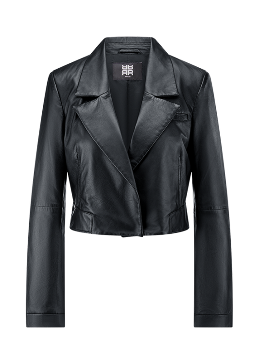 Riani Black Lamb Nappa Leather Jacket 631010