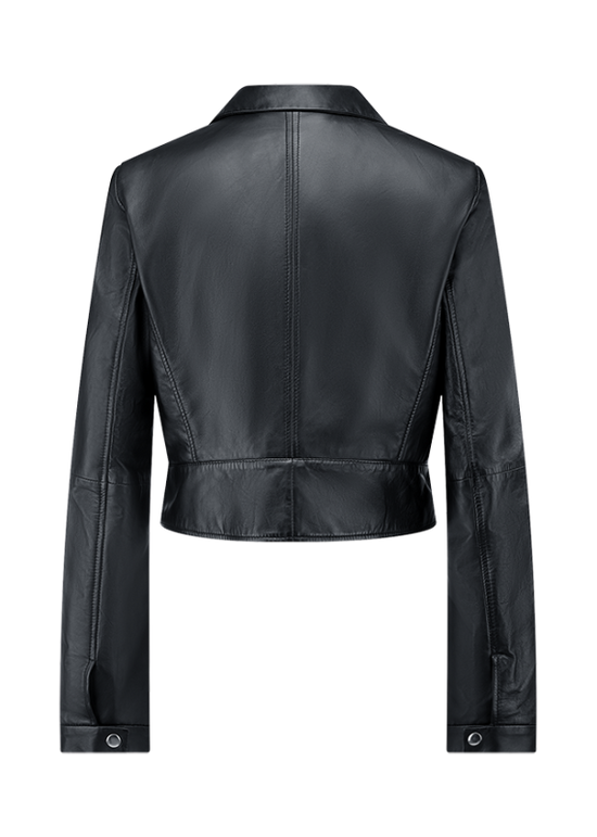 Riani Black Lamb Nappa Leather Jacket 631010