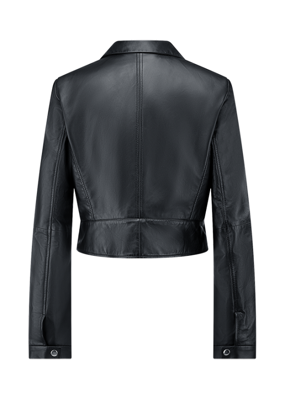Riani Black Lamb Nappa Leather Jacket 631010