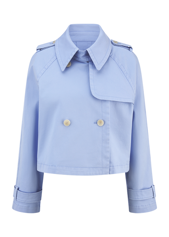 Riani Light Blue Cropped Trench Coat