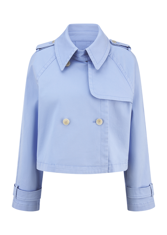 Riani Light Blue Cropped Trench Coat