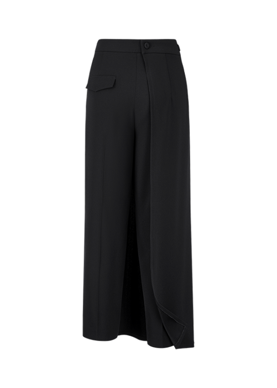 Riani Black Satin Wrap Wide Fit Trousers 633320