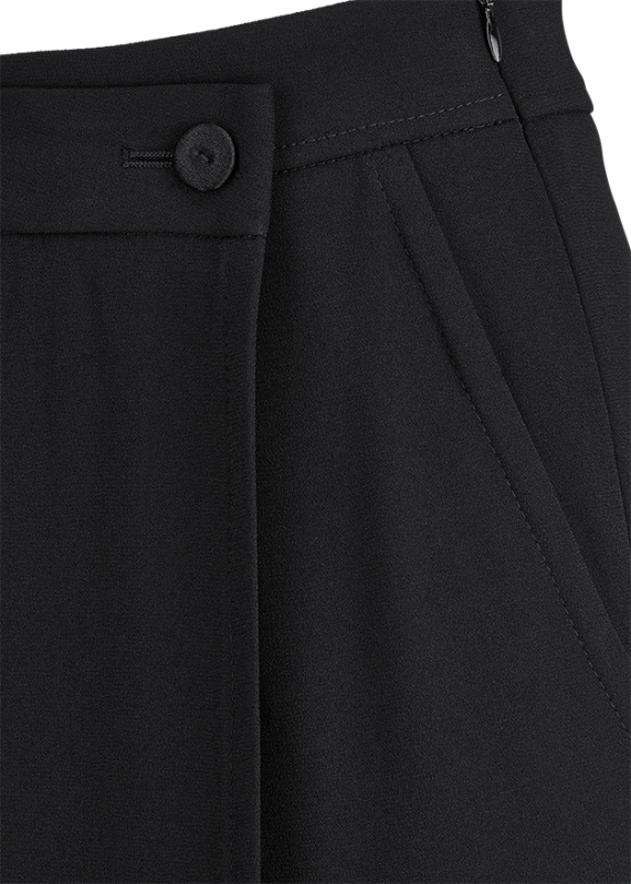 Riani Black Satin Wrap Wide Fit Trousers 633320