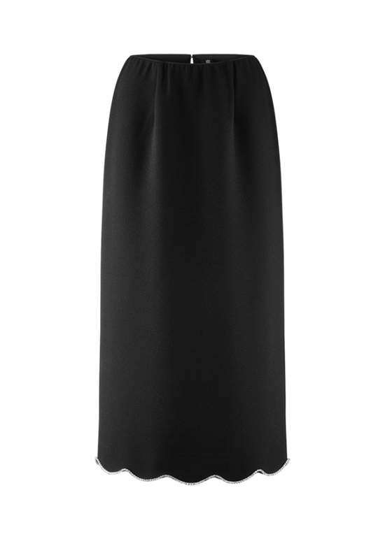 Riani Black Maxi Skirt with Rhinestone Embellishment 634300