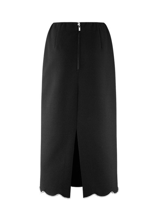 Riani Black Maxi Skirt with Rhinestone Embellishment 634300