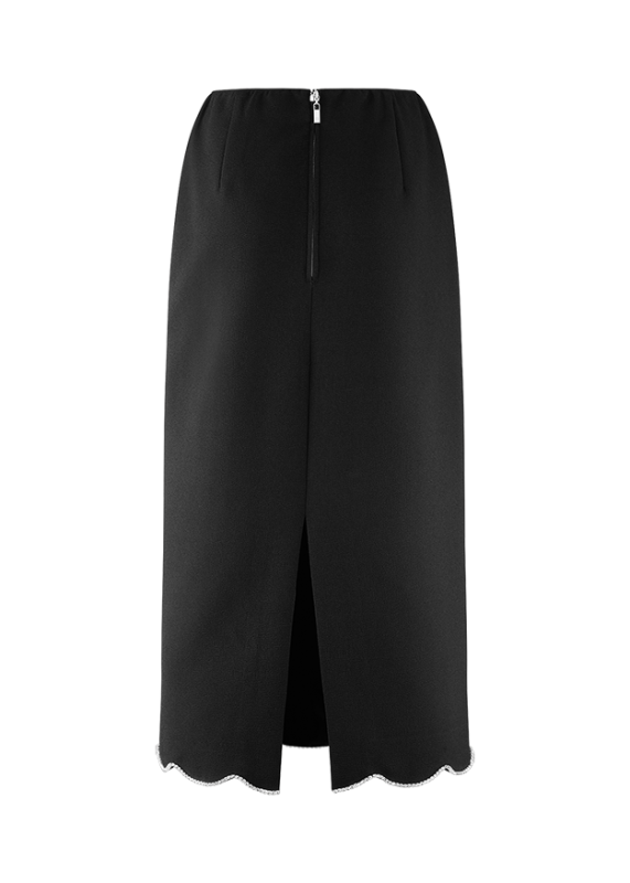 Riani Black Maxi Skirt with Rhinestone Embellishment 634300