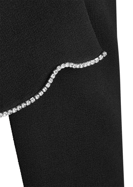 Riani Black Maxi Skirt with Rhinestone Embellishment 634300