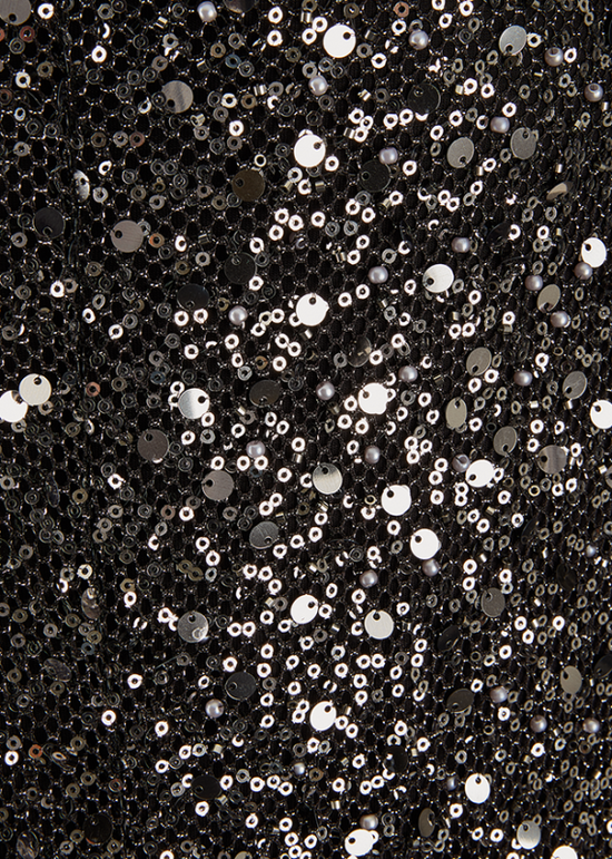 Riani Black Maxi Straight Skirt with Pearl Embroidery and Sequins 634480