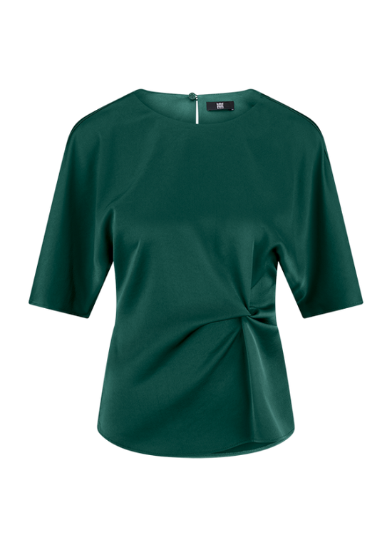 Riani Satin Blouse with Knot Detail in Clover 635120