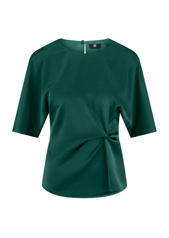 Riani Satin Blouse with Knot Detail in Clover 635120