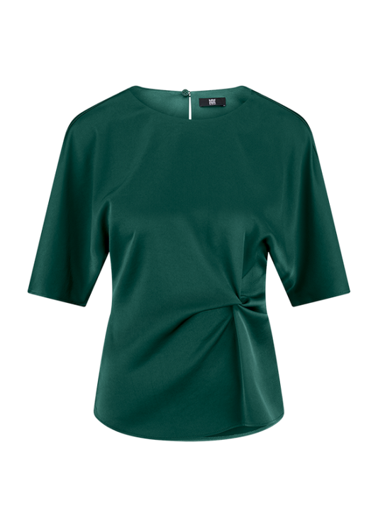 Riani Satin Blouse with Knot Detail in Clover 635120