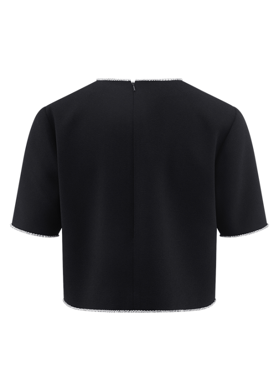 Riani Black Cropped Top with Rhinestones 635450