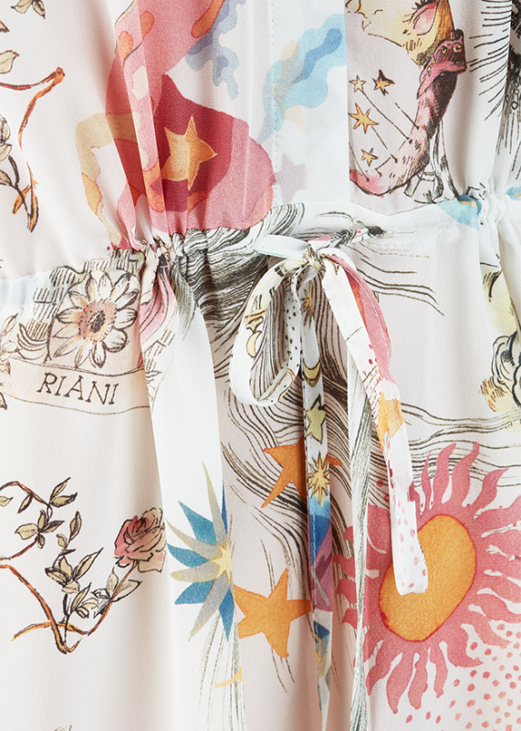 Riani Off-White Long Sleeve Maxi Dress with Dreamscape Print 636300