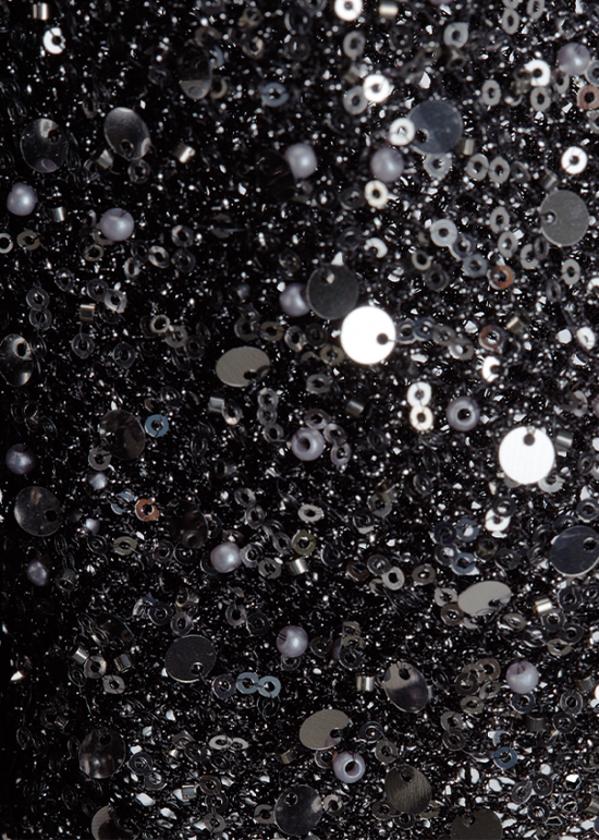 Riani Black Jersey Dress with Pearl and Sequin Embroidery 636470