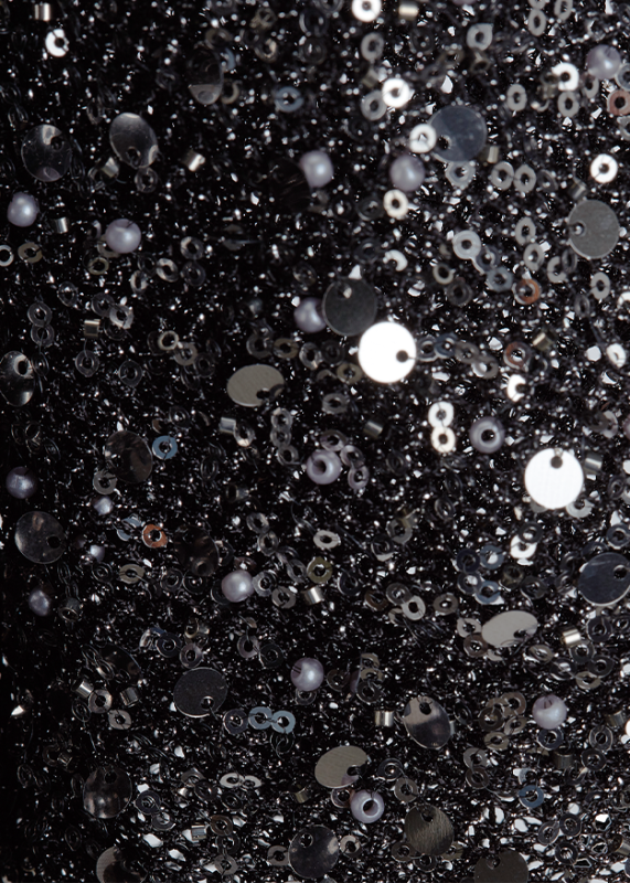 Riani Black Jersey Dress with Pearl and Sequin Embroidery 636470