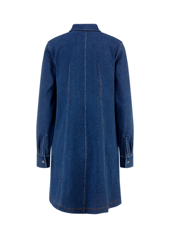 Riani Blue Denim Dress with Long Sleeves and Shirt Collar 636945