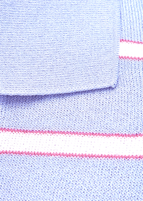 Riani Striped Light Blue Short Sleeve Polo Shirt