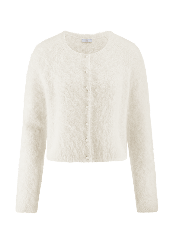 Riani Off-White Cropped Round Neck Cardigan 637280