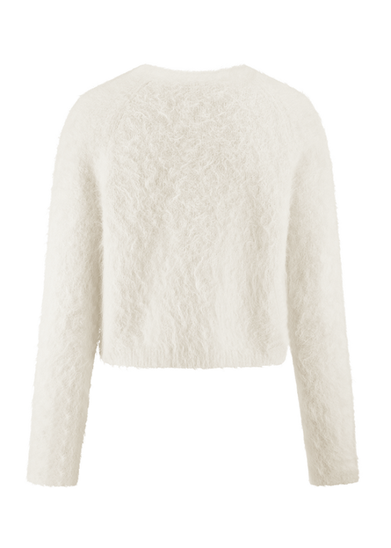Riani Off-White Cropped Round Neck Cardigan 637280