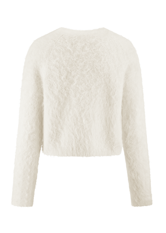 Riani Off-White Cropped Round Neck Cardigan 637280