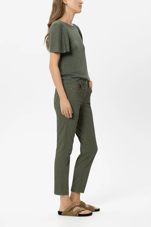 Luisa Cerano Khaki High-Stretch Skinny Denim