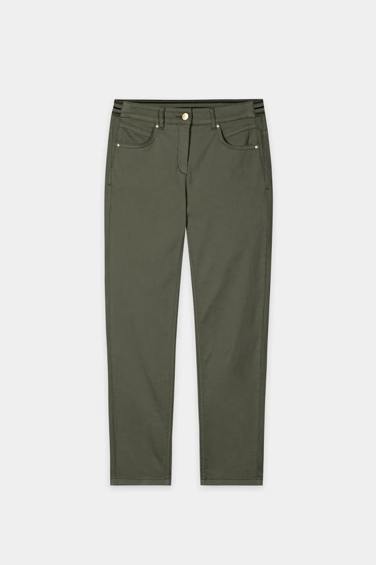 Luisa Cerano Khaki High-Stretch Skinny Denim