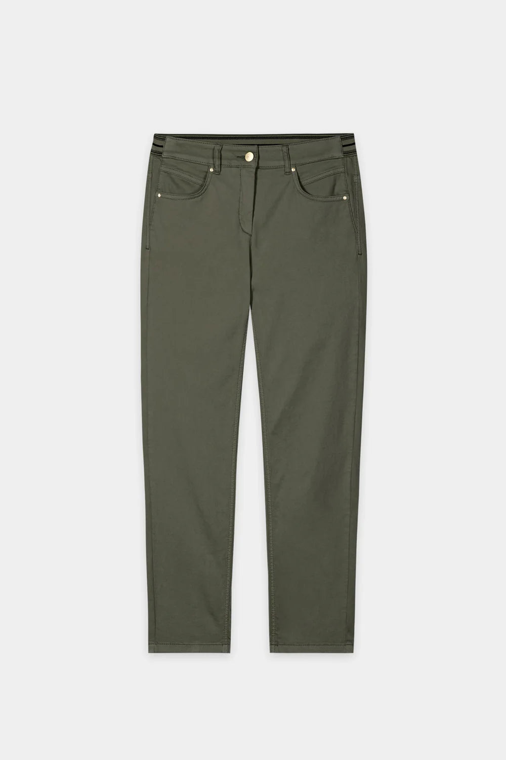 Luisa Cerano Khaki High-Stretch Skinny Denim