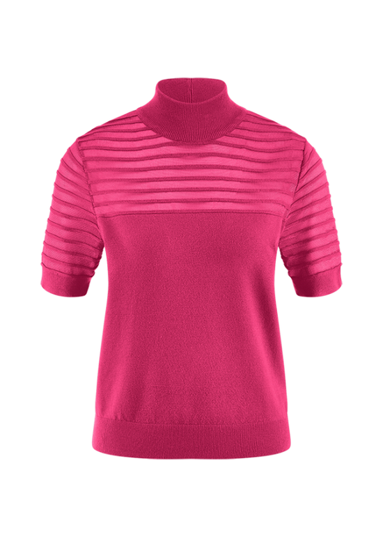 Riani Cerise High Collar Short Sleeve Top 637725
