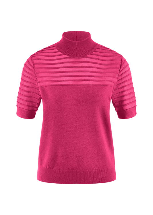 Riani Cerise High Collar Short Sleeve Top 637725