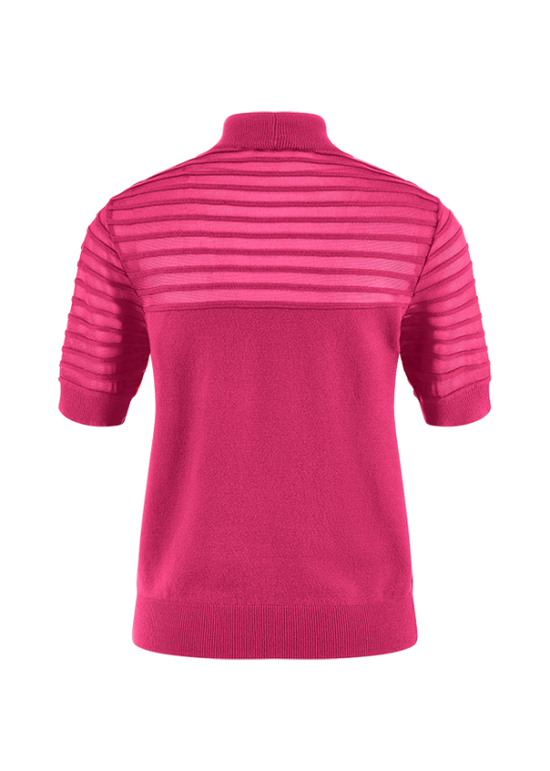 Riani Cerise High Collar Short Sleeve Top 637725