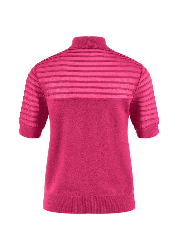 Riani Cerise High Collar Short Sleeve Top 637725