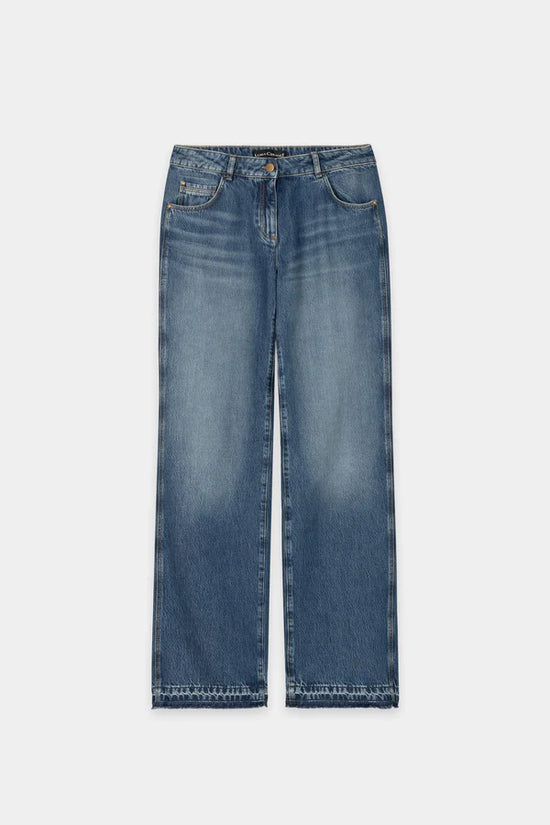 Luisa Cerano Denim Blue Straight Leg Tencel Jeans 638080