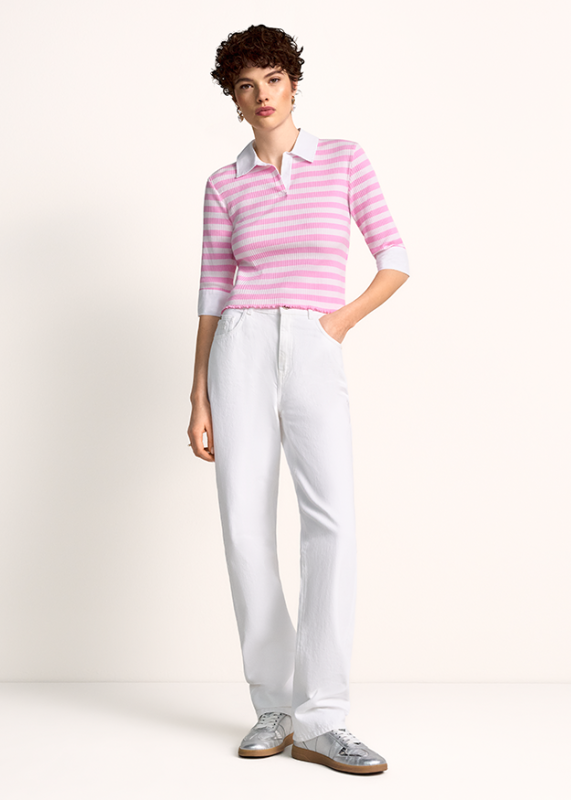 Riani Pink Striped Polo Shirt 638165