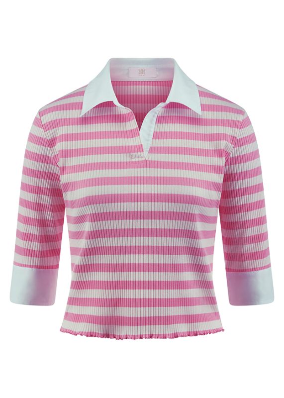 Riani Pink Striped Polo Shirt 638165