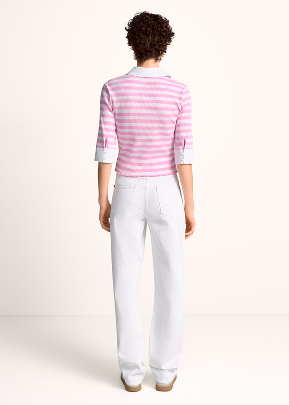 Riani Pink Striped Polo Shirt 638165