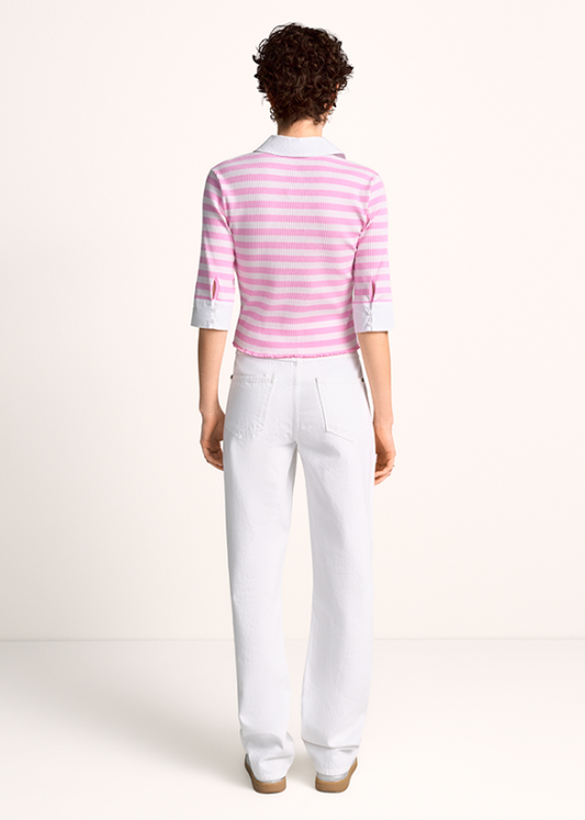 Riani Pink Striped Polo Shirt 638165