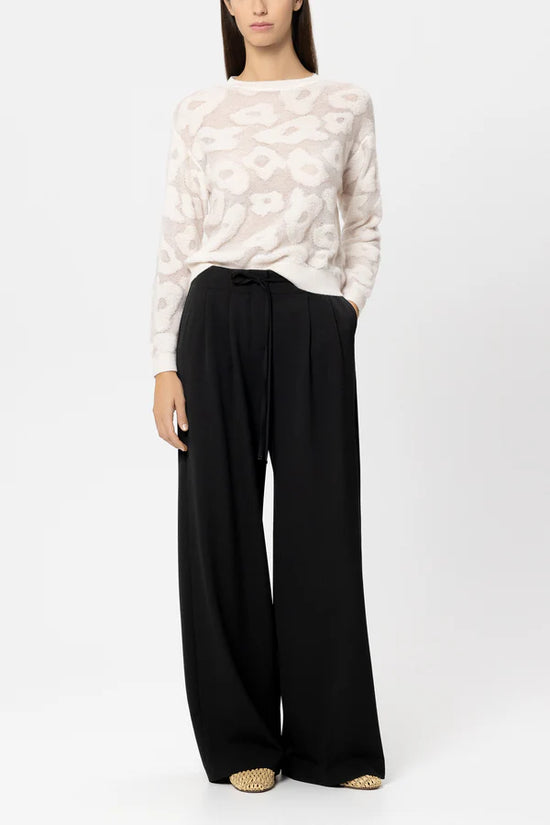 Luisa Cerano Black Wide Leg Trousers with Pleats 638864